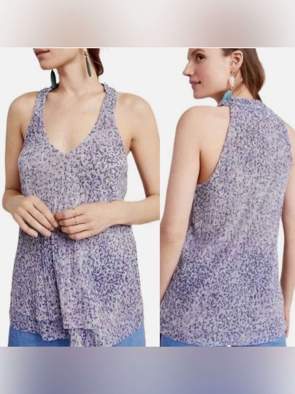 Anthropology shimmer metallic blouse